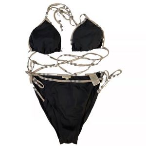 Burberry navy blue 2 piece swim suit